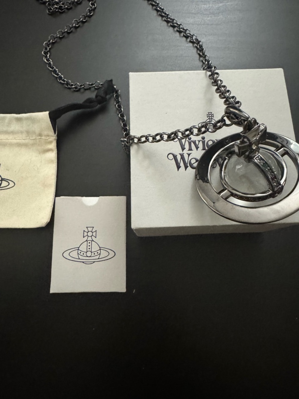 Vivienne Westwood big orb necklace in black
